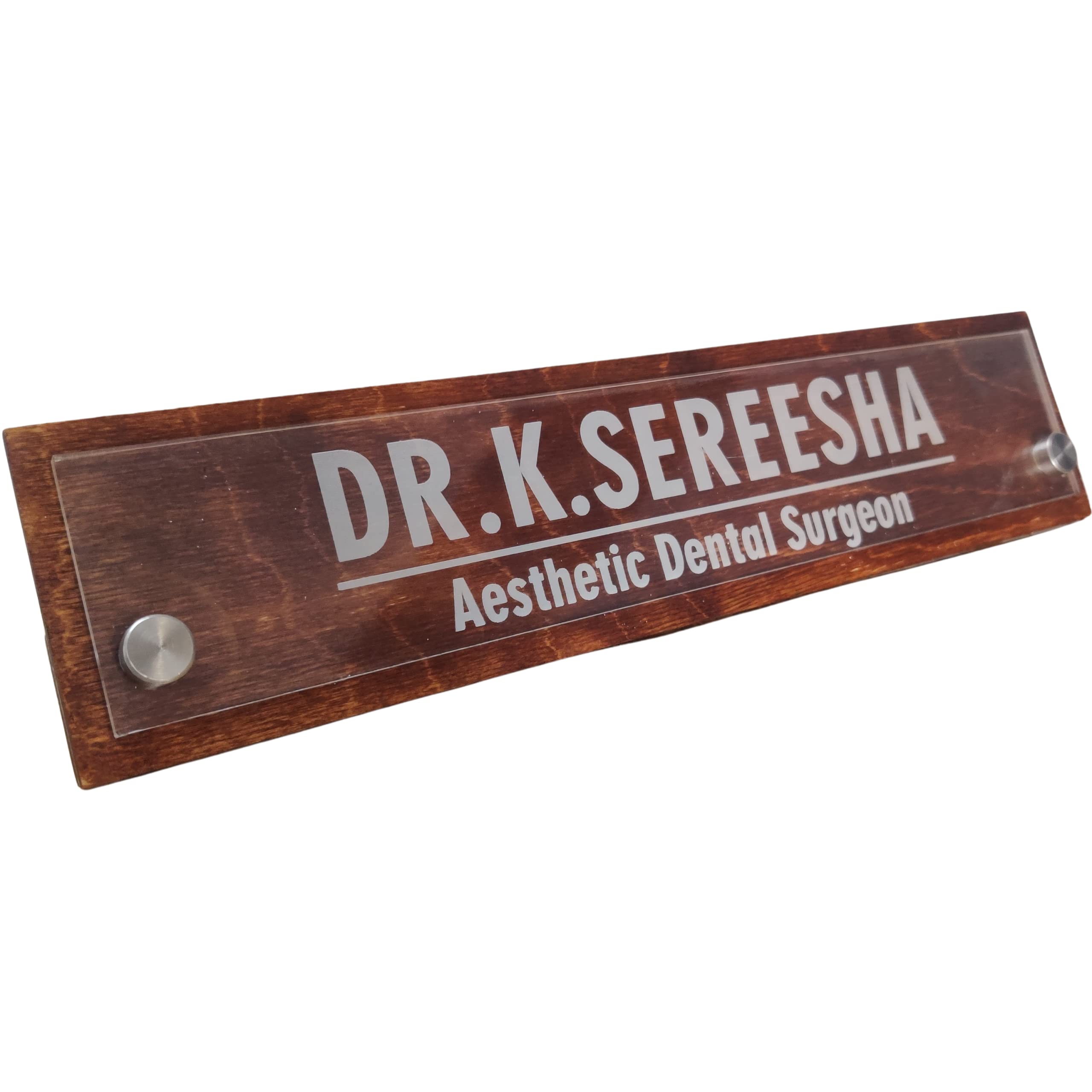 Buy Lighted Names Desk Name Plate Clear Acrylic and wood (11x2.5 inches