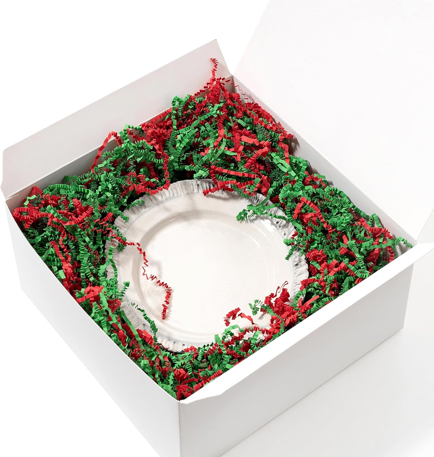 Mefleet 1 LB Crinkle Cut Paper Shred Filler Green & Red Crinkle Shredded Paper for Gift Box - Gift Basket Bag Filler - Grass Cushion Stuffing for Christmas Holiday Packaging Wrapping - Image 3