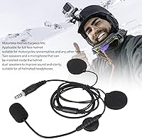 Vista 3 de Emoshayoga Auricular para casco de motocicleta, transmisión estable de 0.276 in. Enchufe de radio bidireccional, micrófono, sonido claro, a prueba