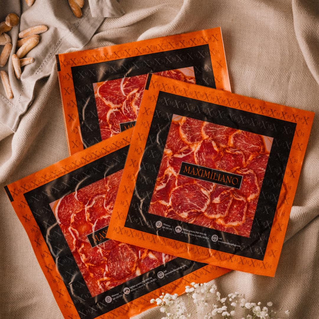 Maximiliano Jabugo - Lomo de Bellota 100% Ibérico | Estuche 80gr Loncheado | Adobo Tradicional con Pimentón | Curación Natural en Jabugo | Embutido Ibérico Gourmet