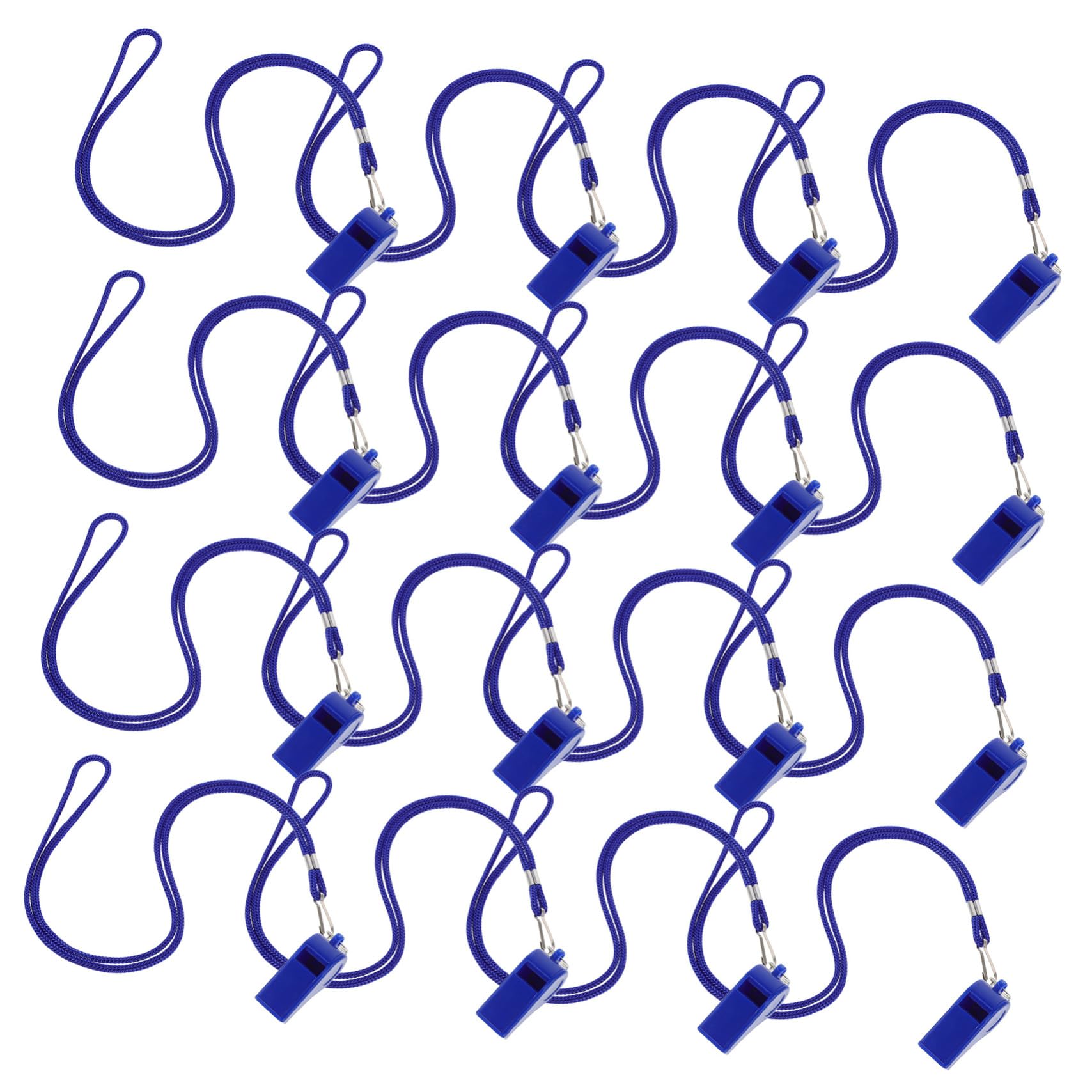 Zerodeko 36 Piezas Silbatos de Emergencia con Cuerda Plástico Resistente Sonido Fuerte para Deportes Senderismo Fútbol y Baloncesto Azul Portátiles y Duraderos