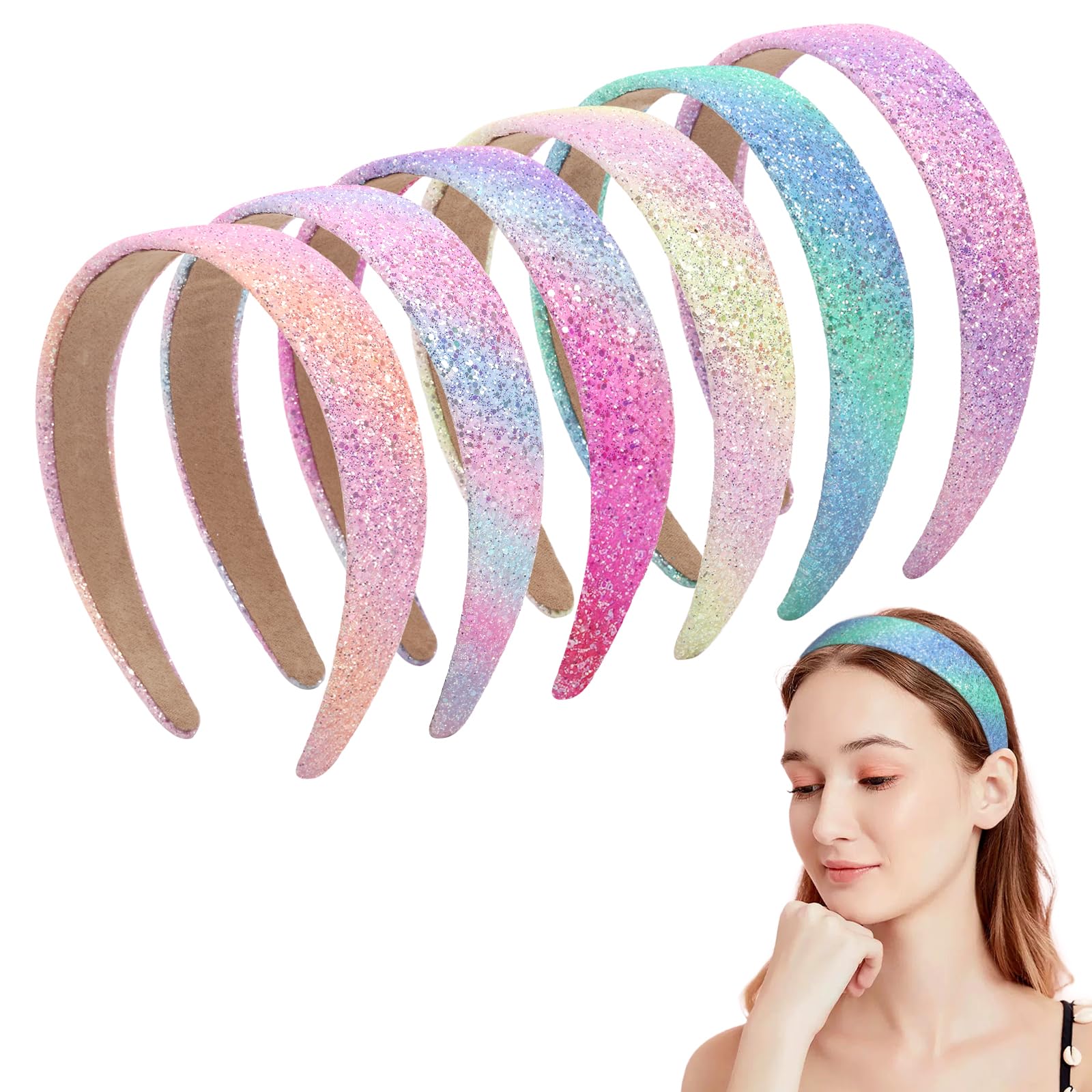 3 Cerchietti Per Capelli Sibba | Raso Sottile Imbottito | Antiscivolo Per Donne E Ragazze - 5