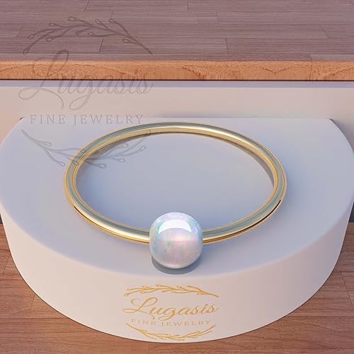 Vista 4 de 14k Gold Filled White Opal Nose Ring - 20 Gauge Cartilage Earring with 8-9mm Hoop Diameter - Perfect Piercing Jewelry for Women and Men