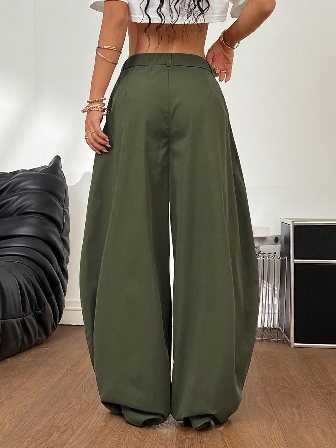 Women's Wide Leg Casual Pants Summer Casual Army Hem Pants Pants Cargo Pants