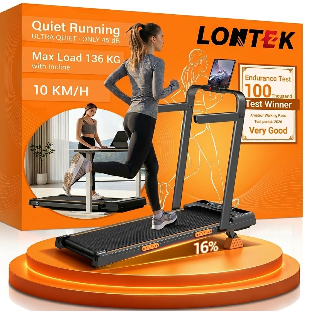 4-IN-1 Walking Pad Foldable 2.5HP Portable Treadmill with Handle for Office 16% Incline Under Desk Treadmill 136KG Capacity 7 Layer Cushioning