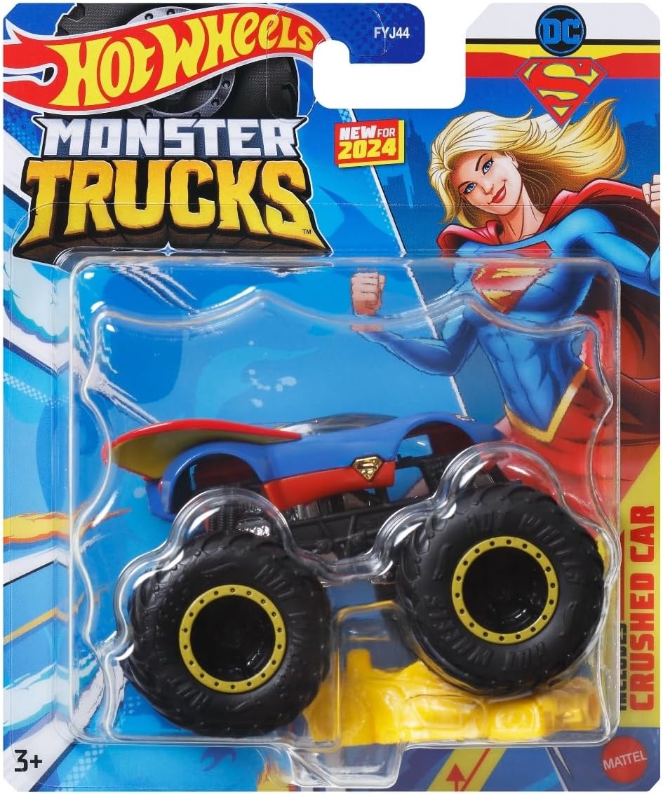 Hot Wheels Monster Trucks Super Girl with Crushable Car 1:64 Scale