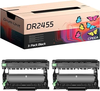 Compatible for Brother DR2455 Drum Unit Work for Brother HL-L2375dw HL-L2385dw DCP-L2550dw DCP-L2535dw MFC-L2715dw Printers 3 Pack Black