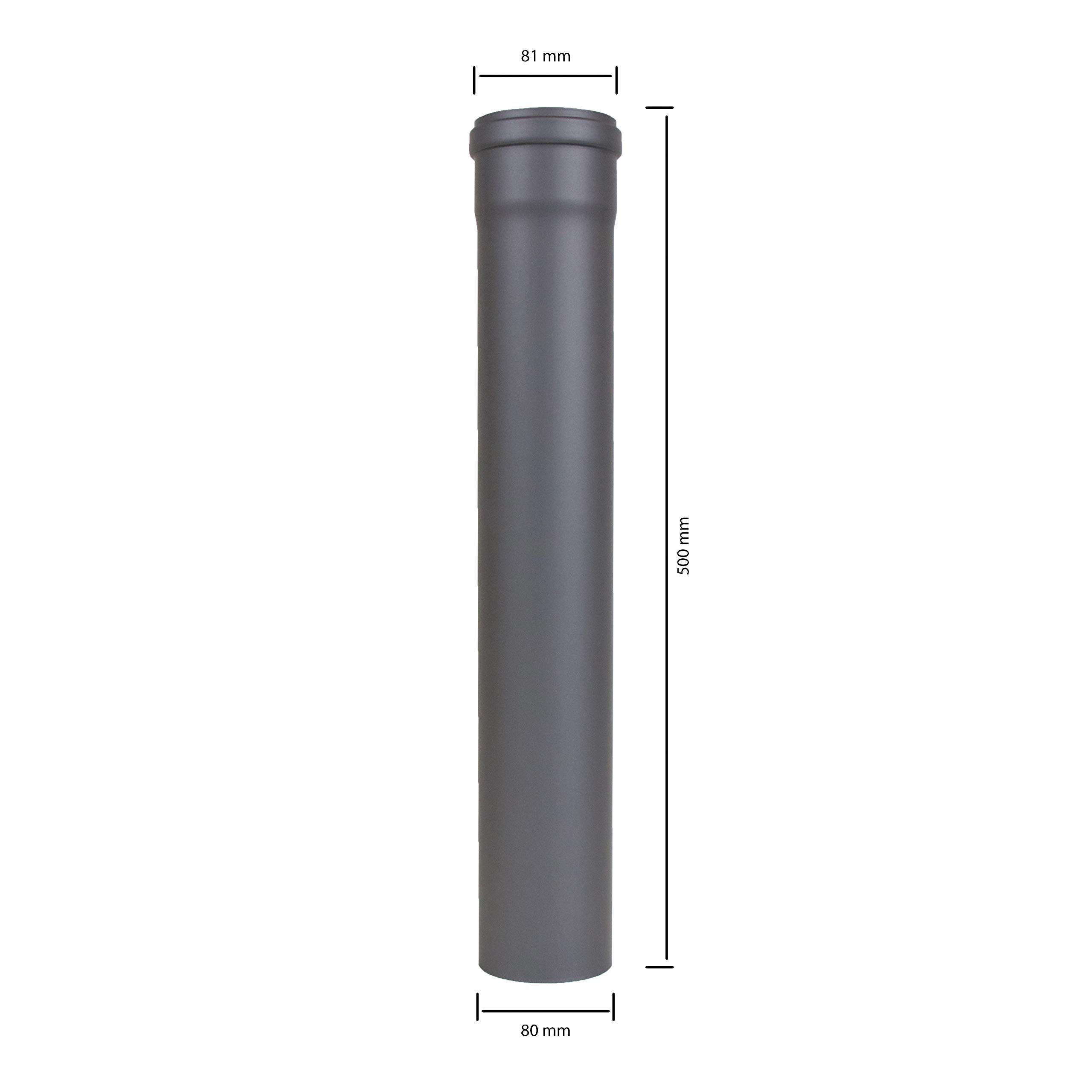 KIT COASSIALE STUFE A PELLET NERO, TUBI DA 80 MM