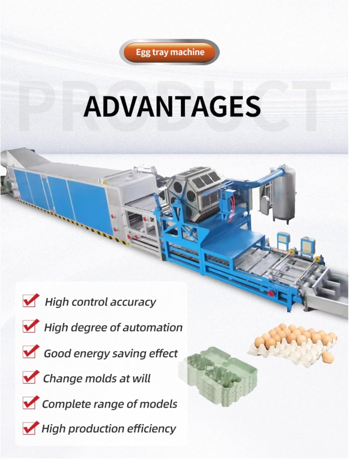 Automatic Egg Tray Making Machine - Industrial Egg Tray Forming Machine High-Efficiency Paper Pulp Molding Equipment with PLC Control for Farms and Industrial Recycling Projects