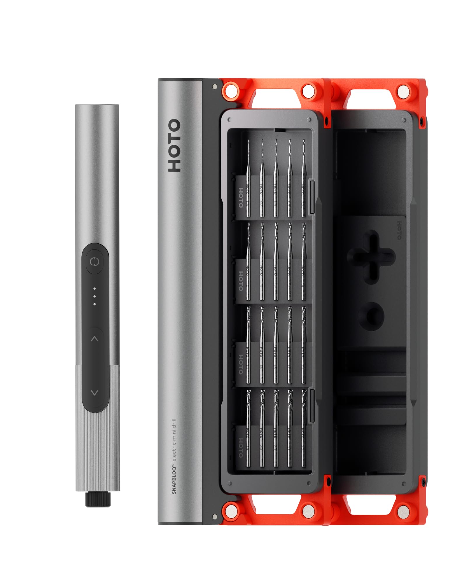 HOTO SNAPBLOQ D-A03 Kit de perceuses électriques sans fil à 3 vitesses, LED, 20 en 1 Kit portable pour bijoux, résine, plastique, bois, bricolage