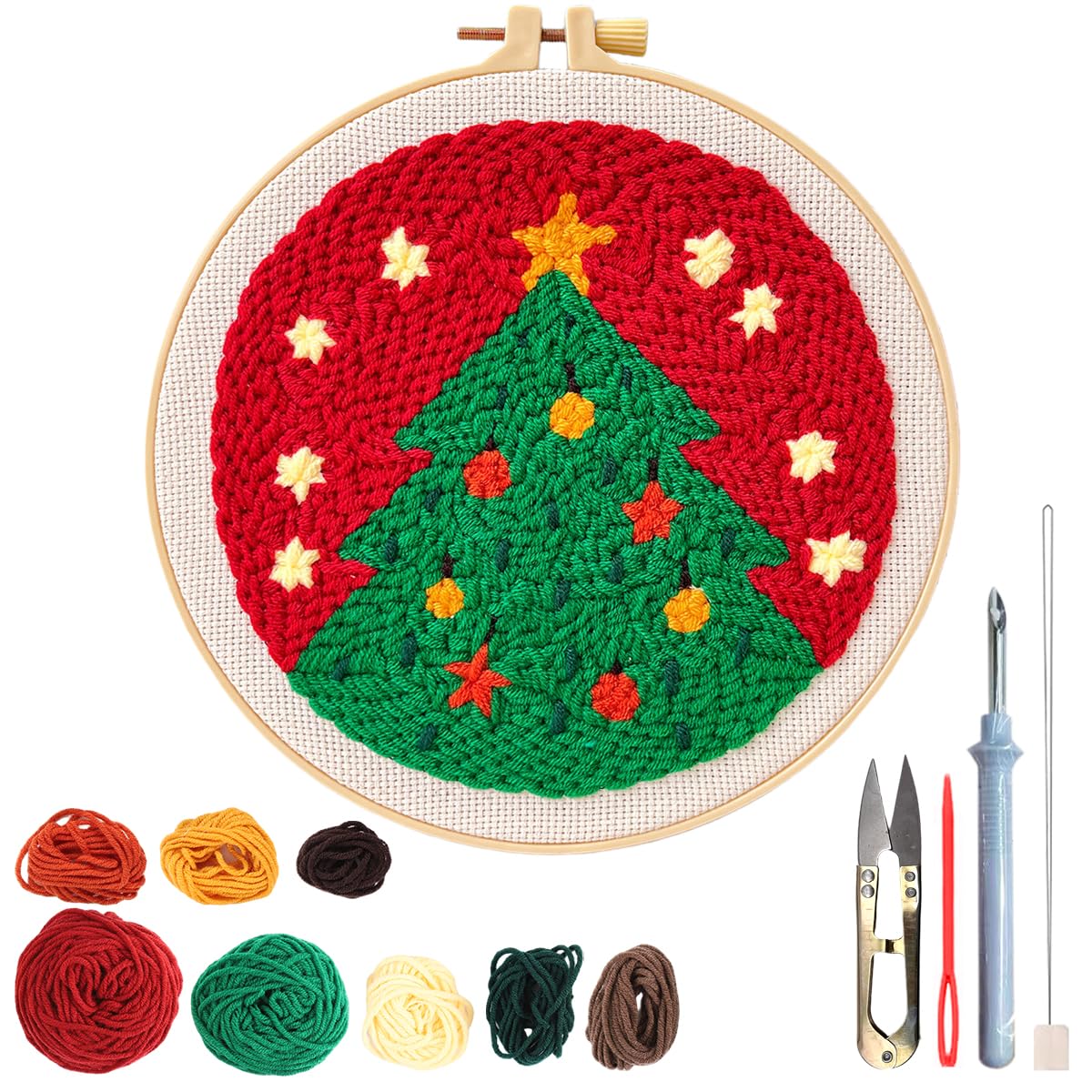 Kit Punch Needle Dimensions - Ornement/épingle De Noël - 3 Petits Chats De Noël (Christmas Kitty)