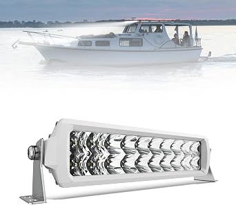4WDKING 12 Inch Marine Light bar IP68 White Dual Row Led Light Bar for Boat | IP68&IP69K Waterproof LED Boat Lights, Flood and Spot Combo Beam, Off-Road Light Bars for Boat Pickup 4x4 Truck ATV UTV SUV
