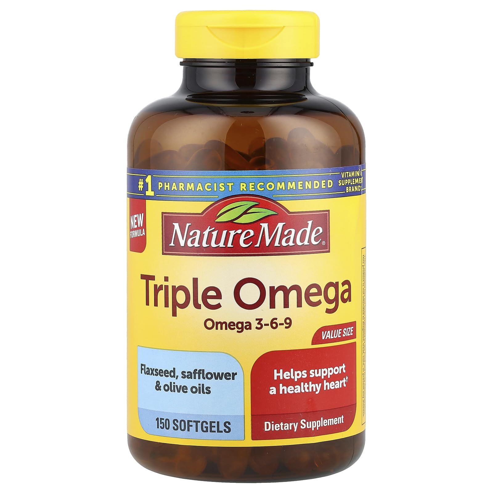 Triple Omega 3-6-9, 150 Softgels Value Size, Omega Supplement For Heart Health
