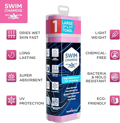 Miniatura 6 de Toalla de playa de secado rápido para nadadores, toalla de natación súper absorbente, toalla de gamuza para natación, tela sin arañazos, toalla de