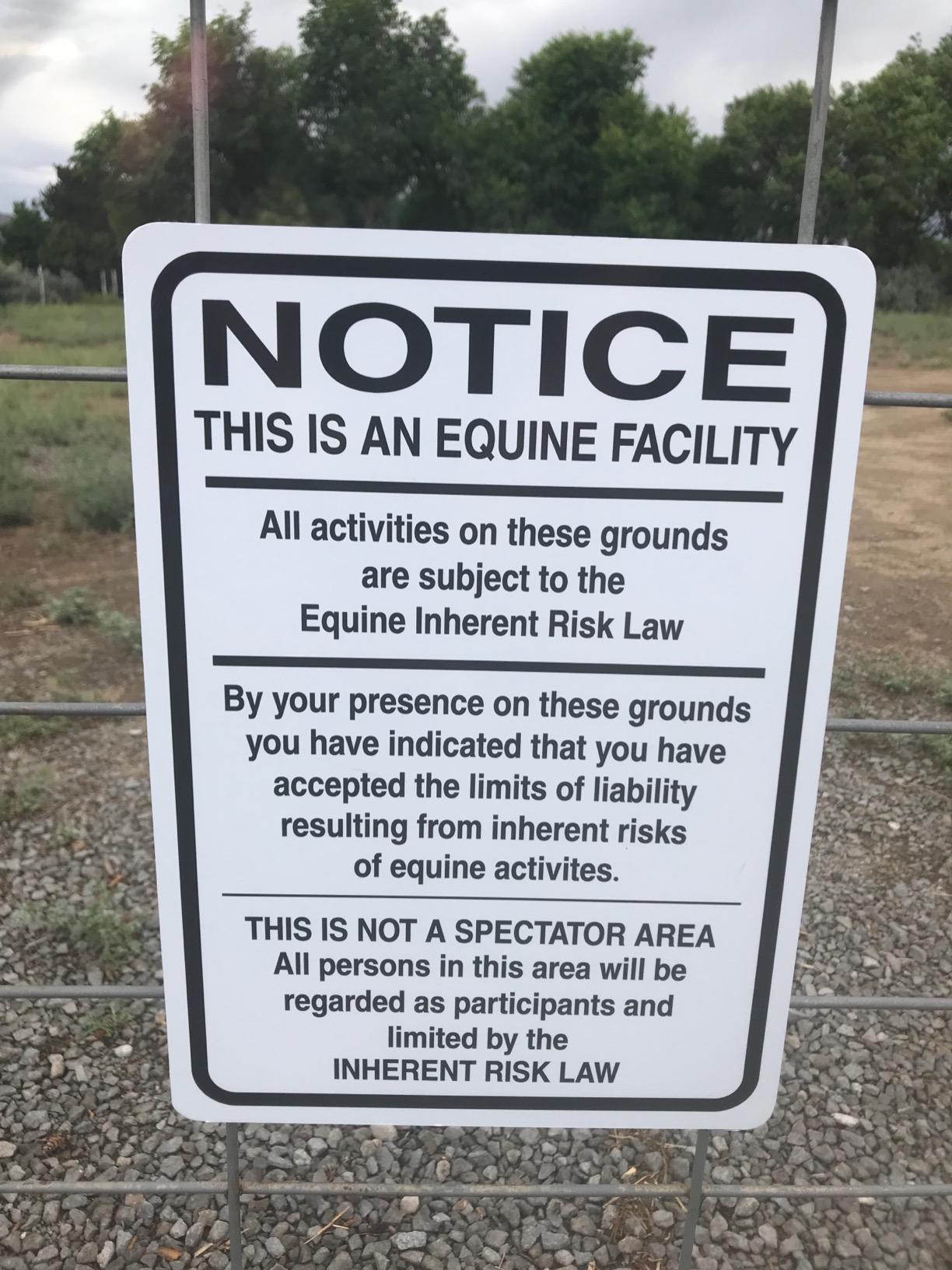 Price Tracking For: Supplemental Equine Liability Sign Warning Statute Horse Barn Stable Farm Signs B00aizyzqm - View #10