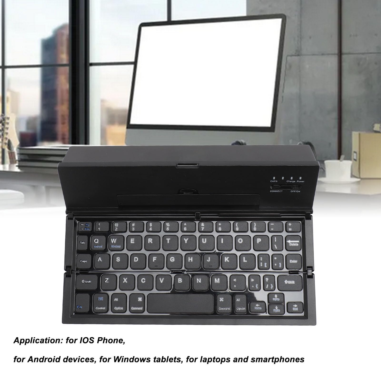 Bewinner Tastiera Bluetooth Pieghevole, Tastiera Wireless Portatile con Supporto per Supporto, Dispositivo Multiplo e Ricaricabile, Tastiera da Viaggio Ultra Sottile per Tablet Laptop