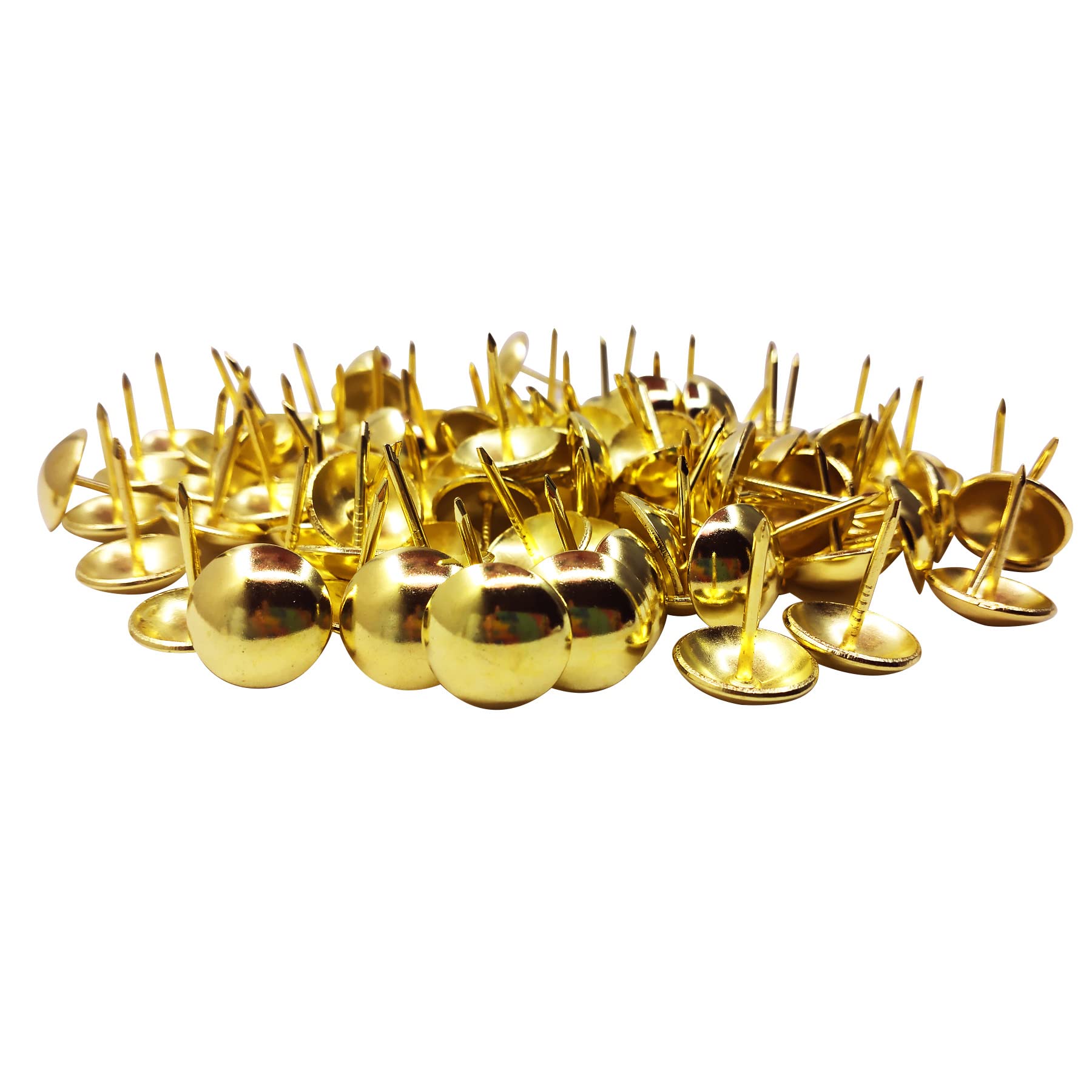 ZAYI 5 8”x13 16” Antique Gold Finish Upholstery Tacks, Furniture Thumb Tacks Nails Pins Assortment Kit for DIY Wood Furniture