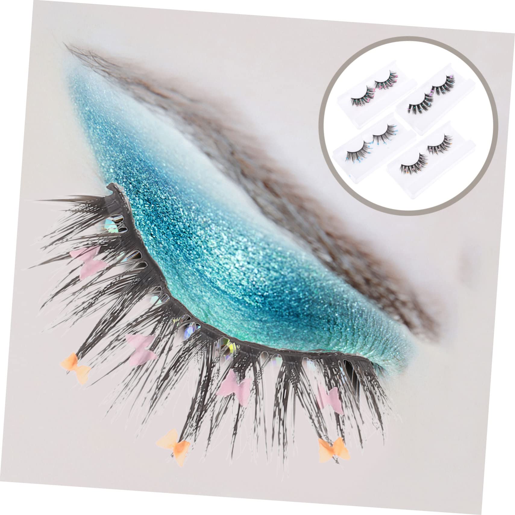 FOMIYES 5 Set Di Ciglia Finte Facili Da Applicare Ciglia Sottili Glitterate Per Look Da/notte 4 Paia*5