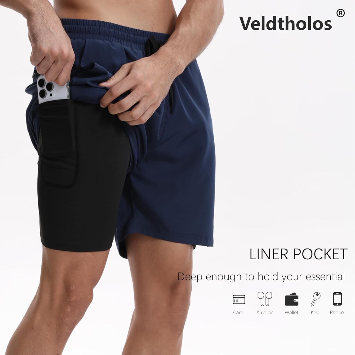 4 Pack Men's 2 in 1 Athletic Running Shorts with Liner Gym Workout Sport Shorts with Pockets
