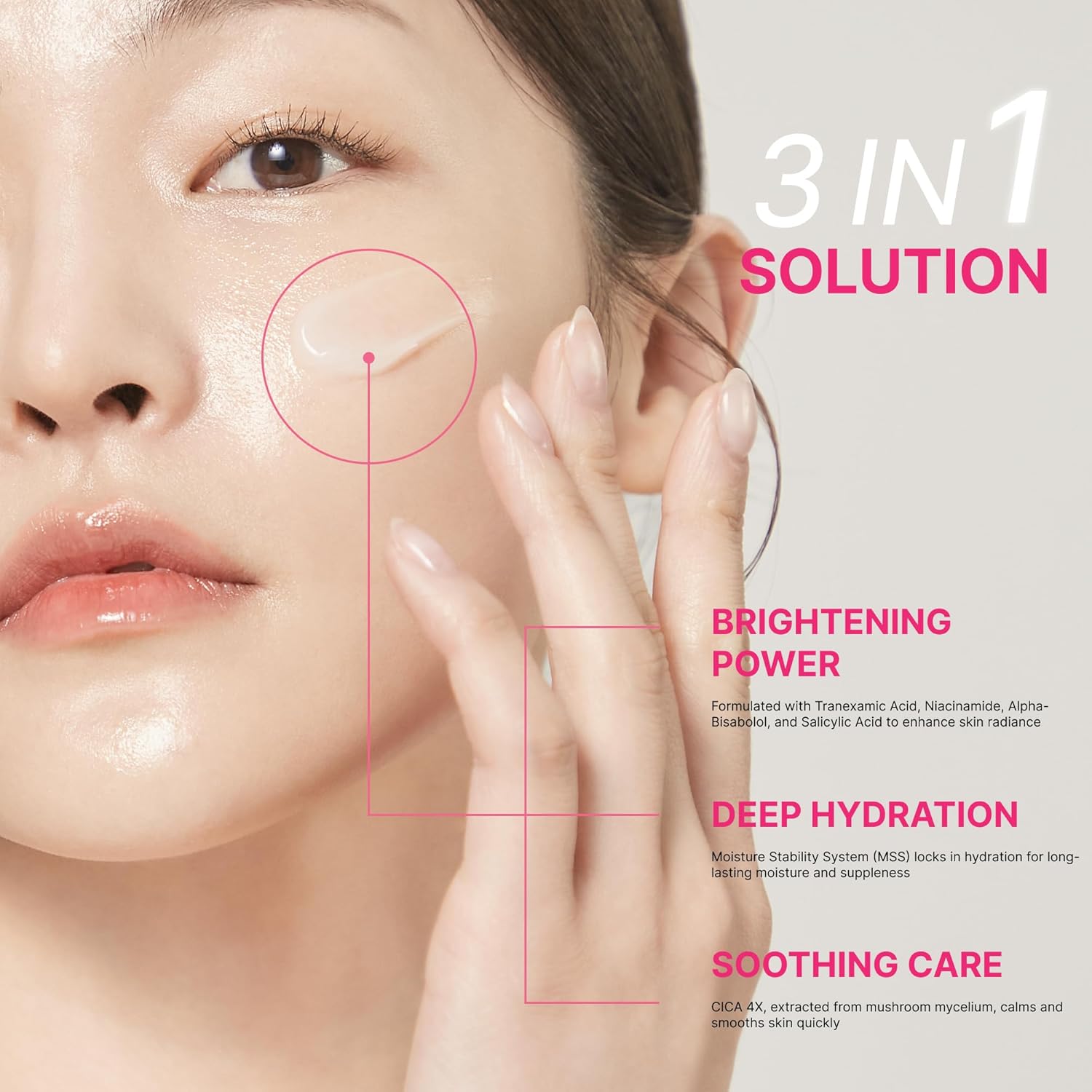 Toning Active Cream, Brightening Face Moisturizer with Niacinamide & Hyaluronic Acid, Hydrating & Soothing Facial Cream, Gentle for Sensitive Skin, Korean Skin Care, 60g/2.12oz - Image 3