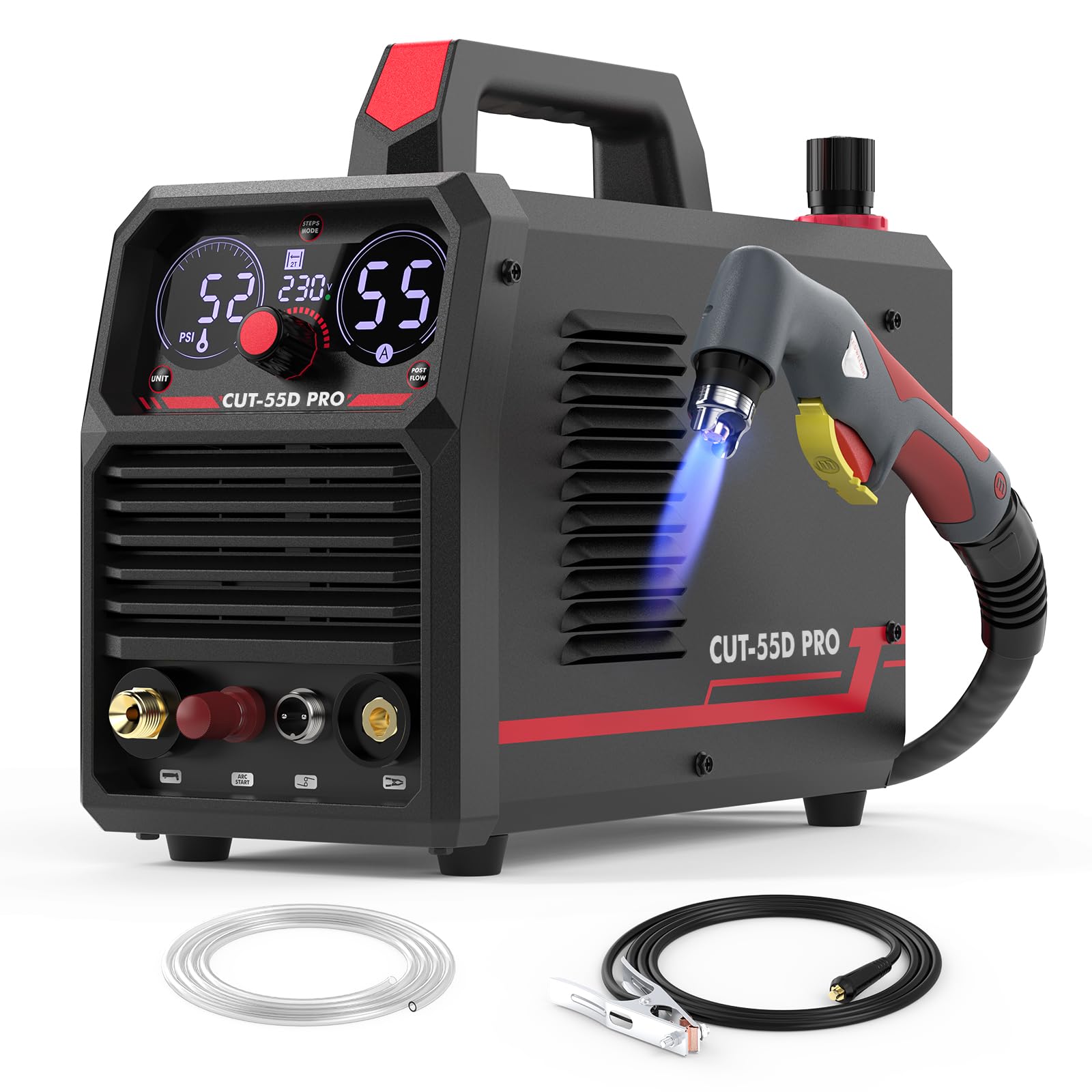YESWELDER 55Amp Taglio Plasma ad Arco Pilota senza Contatto Non-HF, Ampio Display Digitale LED, Spessore Massimo di Taglio 20mm, 230V Macchina per Taglierina al Plasma
