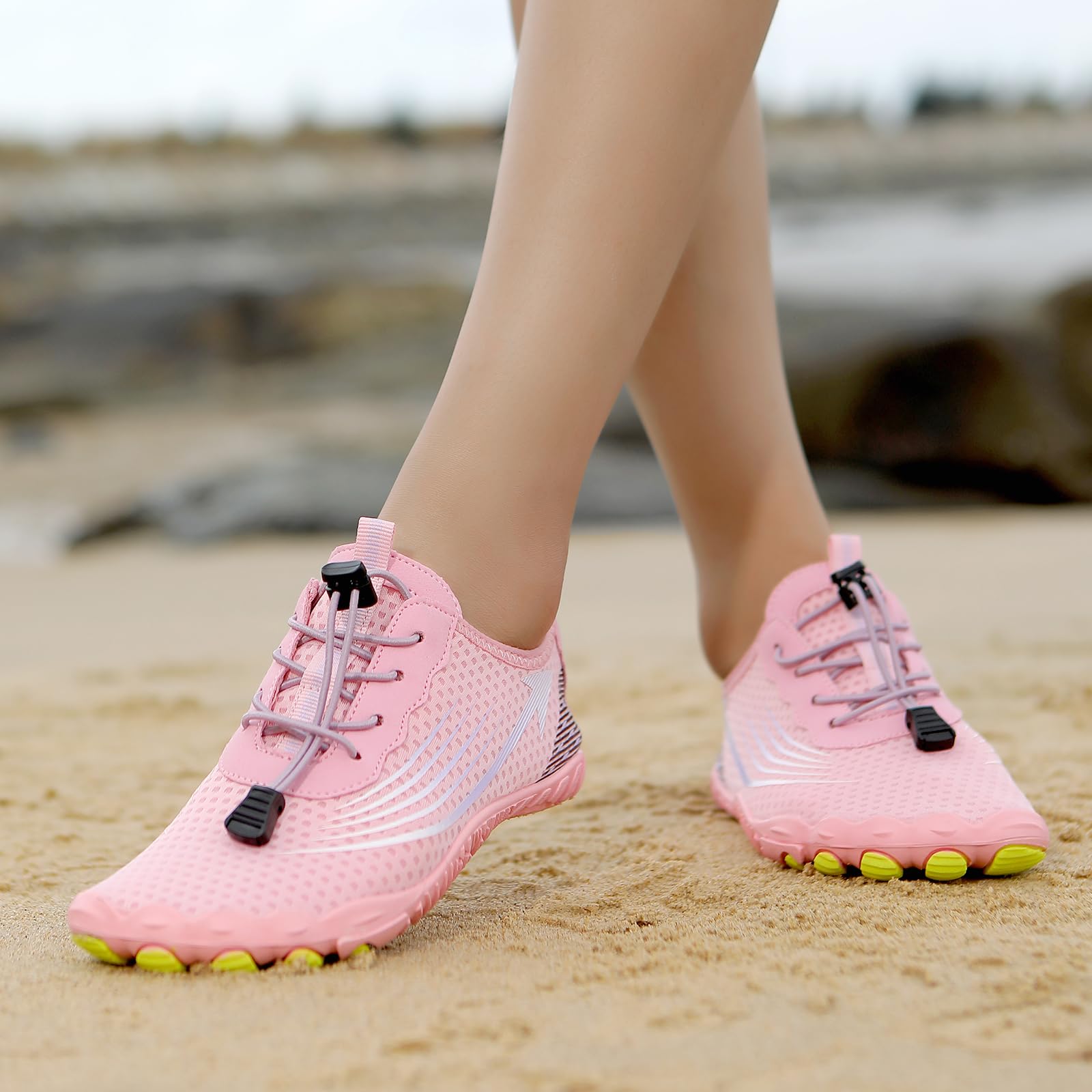 Zapatos Acuáticos Descalzos Secado Rápido Zapatillas Agua Cordón Elástico Fácil Puesta Base Flexible Adherencia Antideslizante para Playa Caminar Fitness Viajes