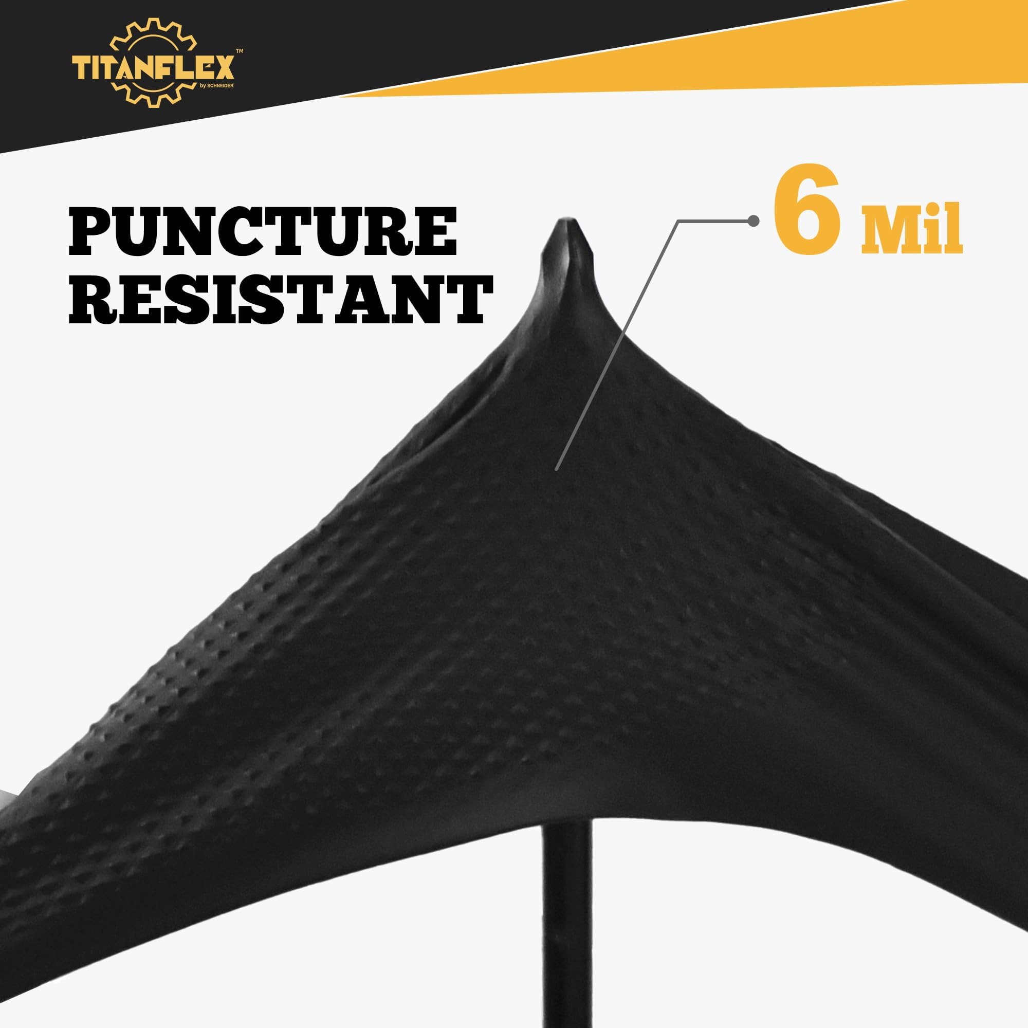 TitanFlex - Guantes de nitrilo negro resistentes, talla XL, guantes de trabajo industriales elevados con textura de diamante de 6 mil, desechables, sin látex, sin polvo, guantes desechables mecánicos