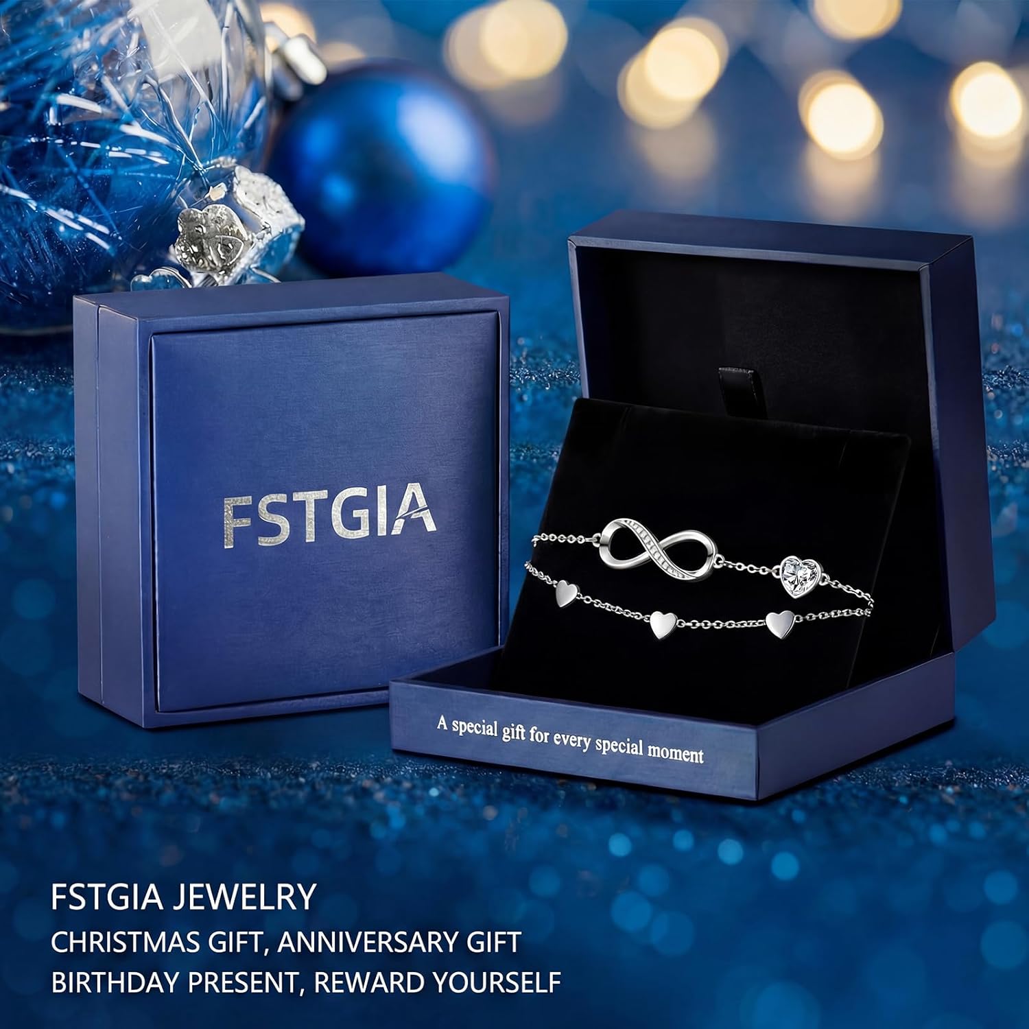 Personalized Bracelet Infinity Heart Birthstone Name Bracelet 925 Sterling Silver Adjustable Mother's Day Gift Anniversary Birthday Jewelry for Grandma Girlfriend Custom Jewelry With Name - Image 2