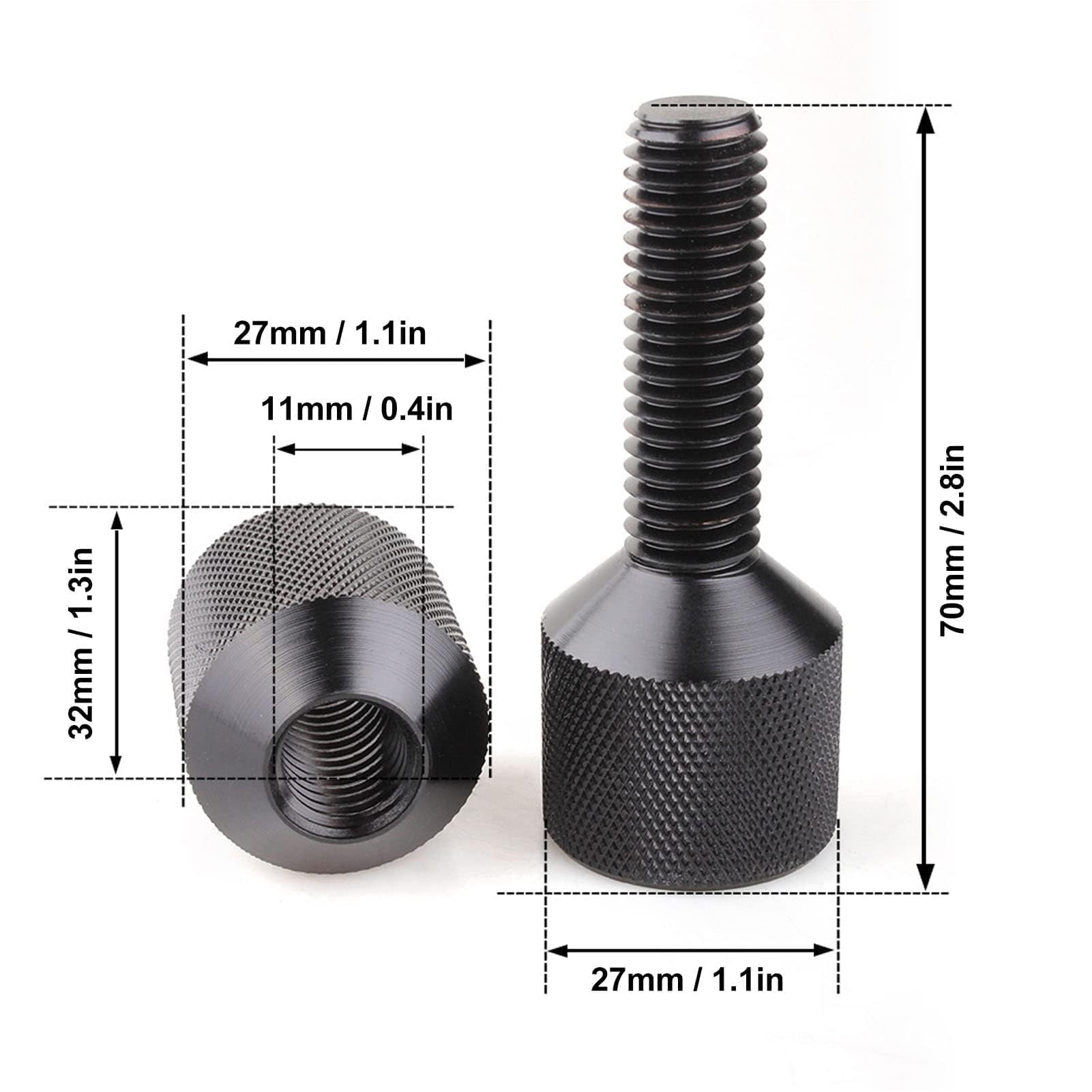 SUNGOOYUE 2 PCS FLANGE ALIGNAGE PINE BOURNAGE LOCAGE DE LOCATION DE LA PINE GUIDE BUNE PIN 1-1/8 Pouces Deux Trous Set Épingles à Double Trou Filetées en Aluminium avec Outils