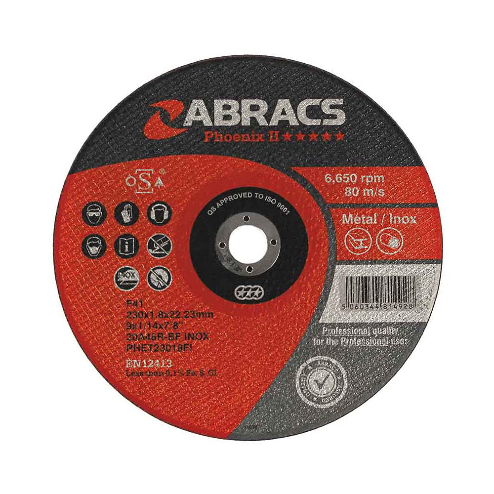 Abracs PHET115075DI Phoenix II Ultra Thin Cutting Disc - 115mm x 0.75mm x 22mm