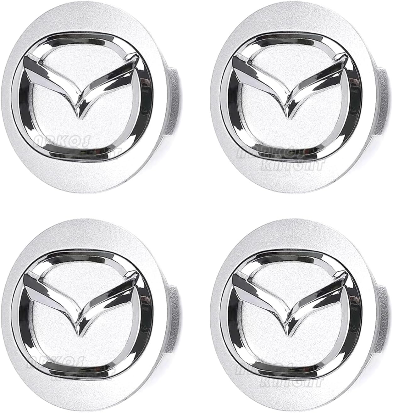 56mm Wheel Hub Center Cap with Logo Emblem ABS Material Compatible with Mazzda Accessories(Mzd Chrome)