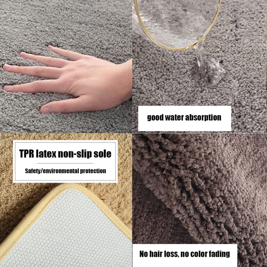 Tappeto Doccia Angolare Tappeti da Bagno Curvo Antiscivolo Tappetino da Bagno Microfibre Morbide Assorbenti Tappetino Lavabile in Lavatrice,1,45X100 CM
