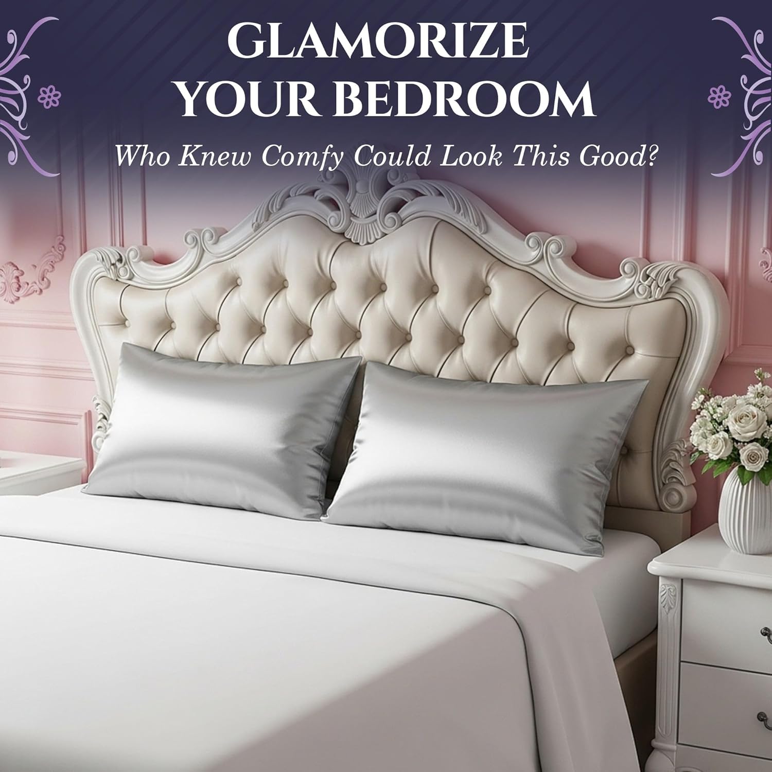 DECOLURE 100% Pure Mulberry Silk Pillow Case Standard Size – Highest Grade 30 Momme 6A+, Luxuriously Soft & Cooling Silk Pillowcase for Hair & Skin, Hypoallergenic, Breathable, Hidden Zipper (Silver) - Image 6