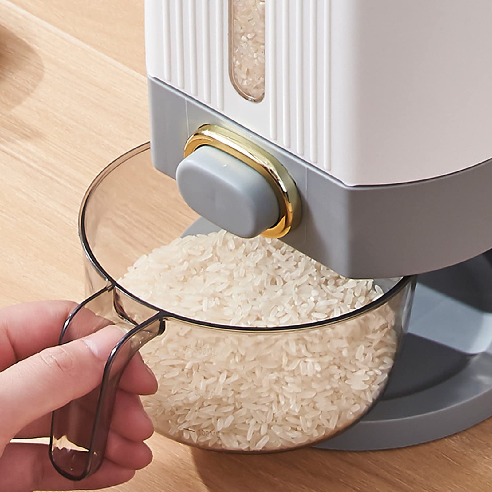 Dispenser per Riso con Scatola per Cereali Durevole di Grande capacità per Materiale PP Trasparente 1 unità (L)