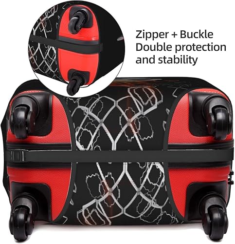 Vista 4 de Funda para equipaje de viaje, protector de maleta, colorido arco iris, lavable, funda elástica para maleta con ruedas, Redes de ruptura de fútbol