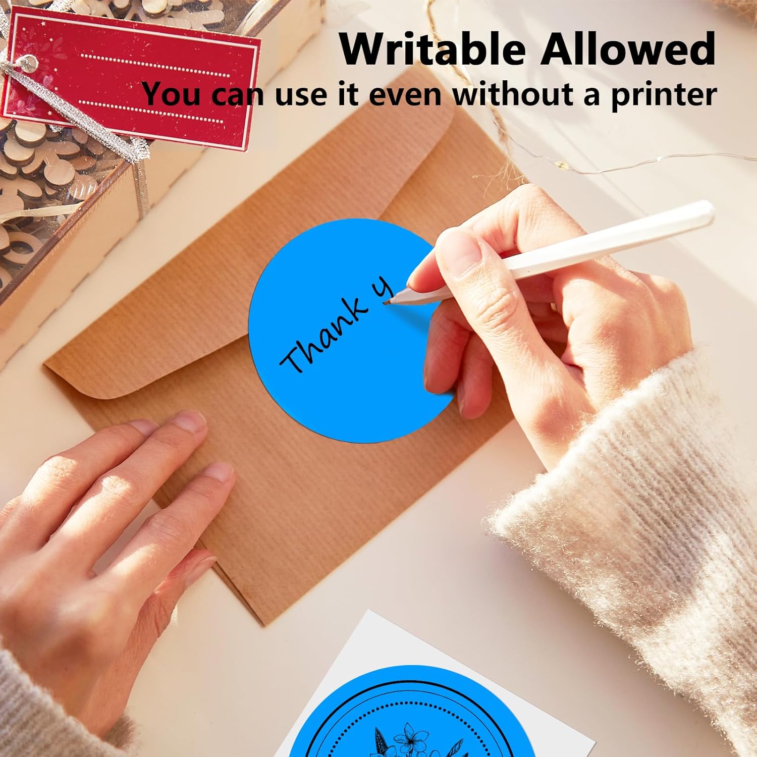 3 X 3 Inch Round Thermal Labels Circle Color Coding Labels Printable Waterproof 500PCS Round Stickers Adhesive Writable for Home, Garage, DIY Sticker, Barcodes,4 Rolls of Fluorescent Blue