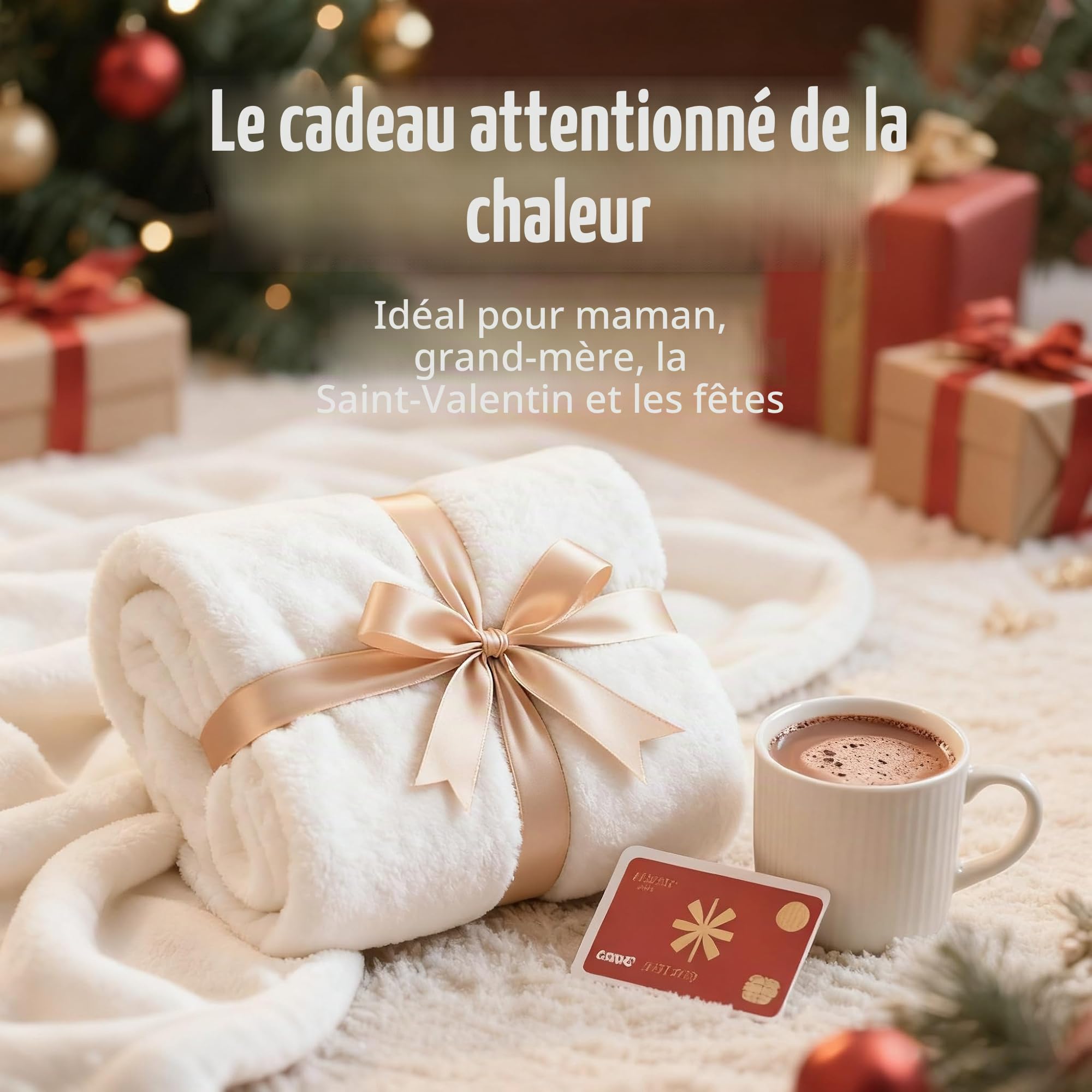 SNZ Couverture Chauffante USB avec Batterie 20000mAh, 150 x 80 cm Plaid Chauffant, 3 Niveaux de Température Coussin Chauffant, Electric Blanket pour la Pause Déjeuner au Bureau, Voyage en Extérieur