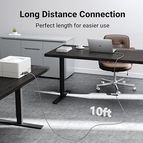 Miniatura 3 de UGREEN Cable de impresora USB a puerto paralelo de 10 pies, adaptador de cable CN36 IEEE1284 para impresora antigua, convertidor paralelo Centronics