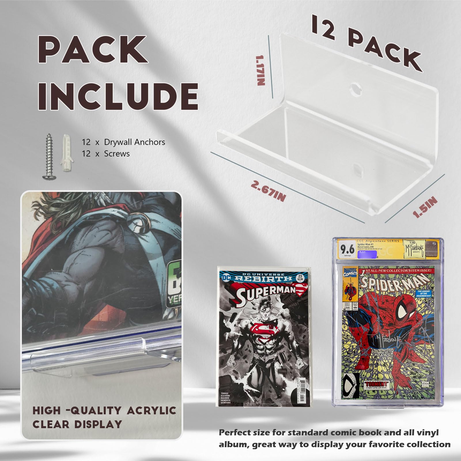 Comic Book Shelves - Floating Display Stands -5 Comic Book Shelves - Floating Display Stands -5