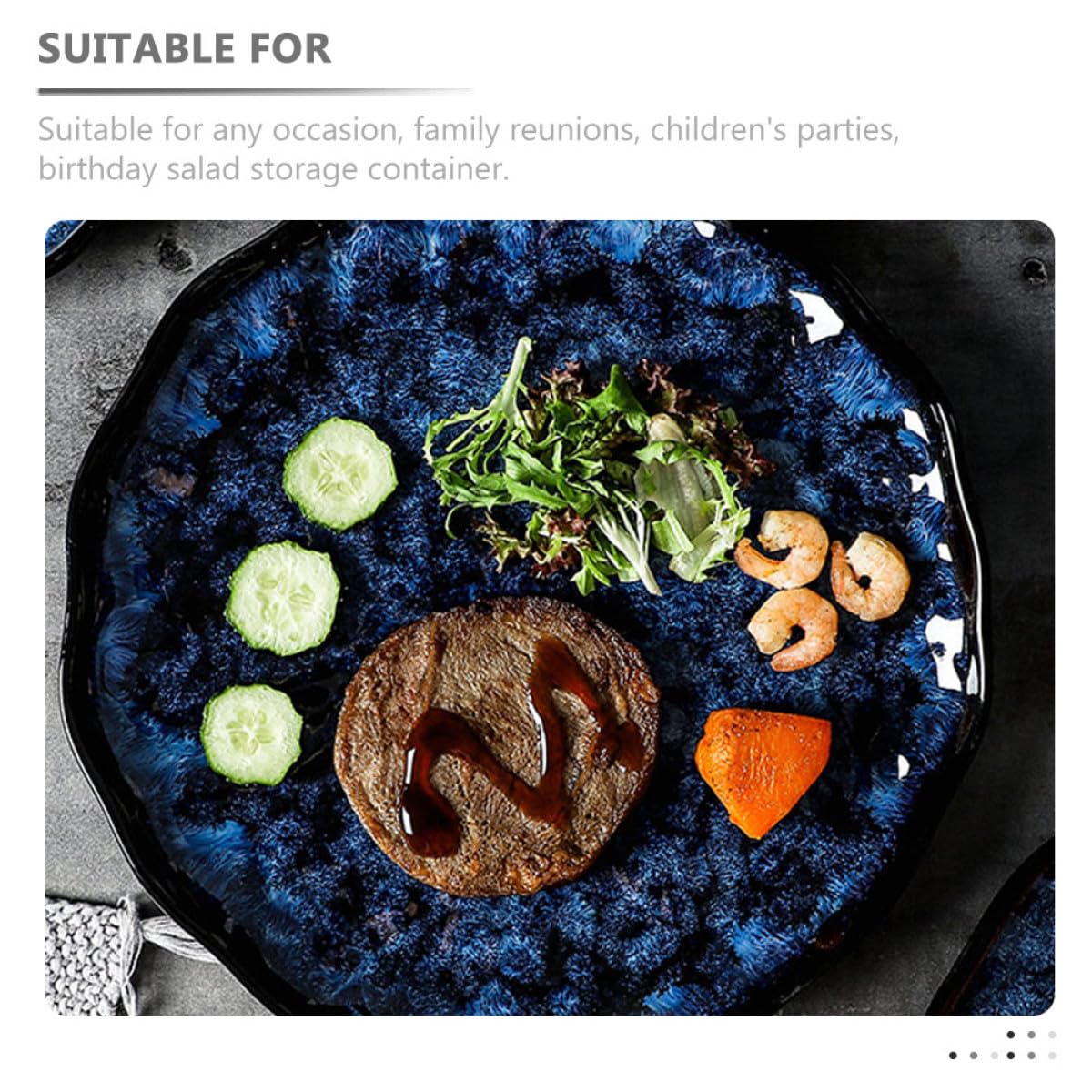 Plato de Restaurante Redondo de Cerámica Superficie Lisa y Diseño Elegante para Cena, Adecuado para Reuniones Familiares y Cumpleaños