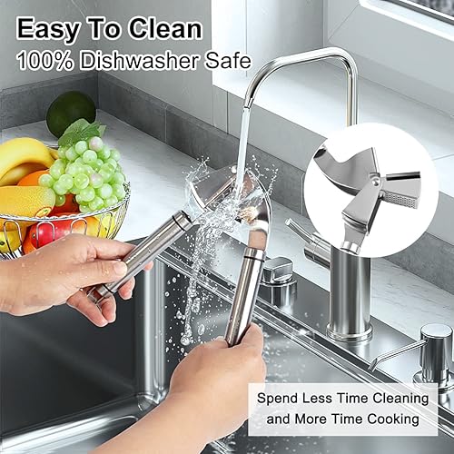 Miniatura 5 de Philorn Trituradora de prensa de ajo de acero inoxidable profesional para cocina, picadora de jengibre, exprimidor de ajo, fuerte y duradera, fácil