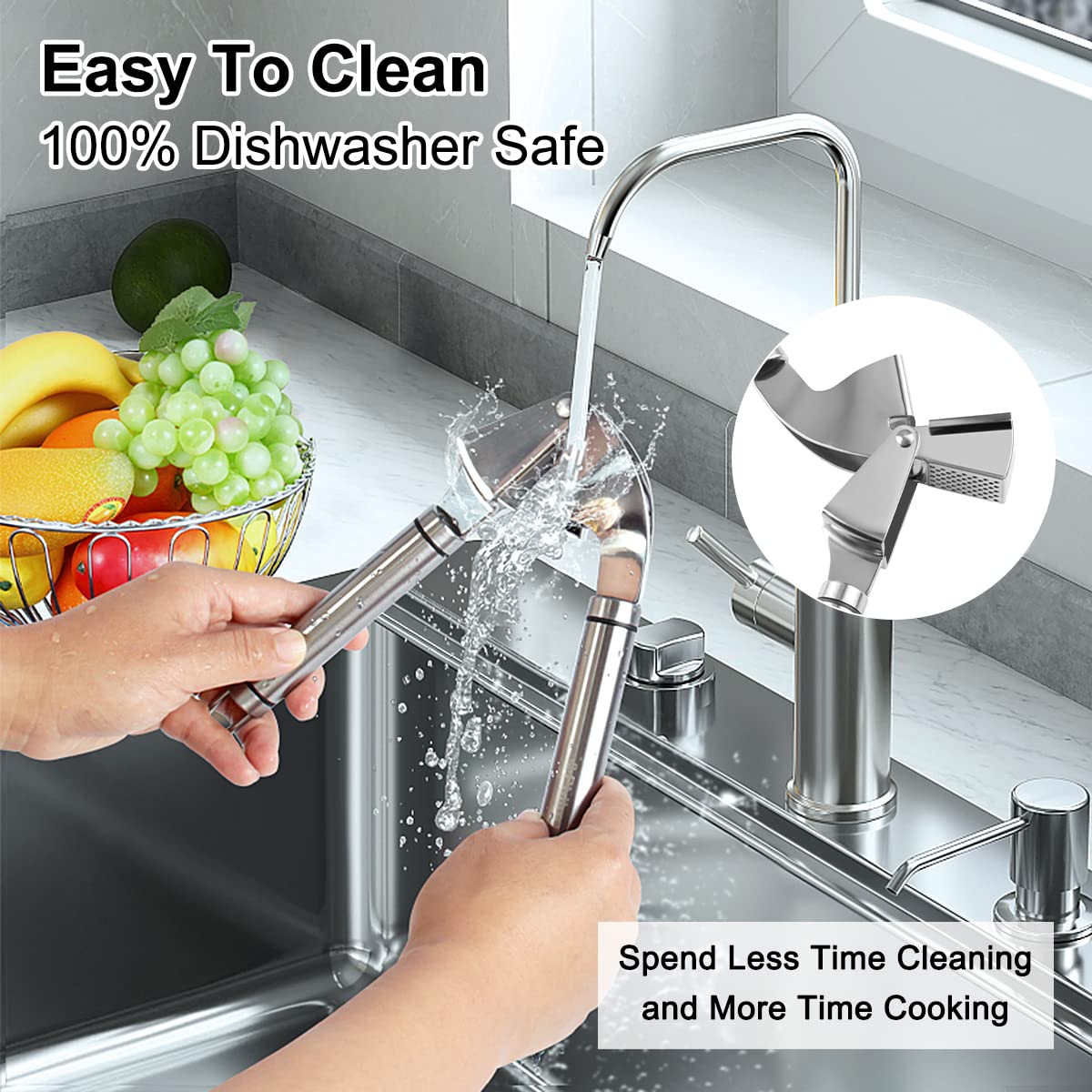 Spremiaglio In Acciaio Inox Philorn - Tritatutto Per Aglio E Zenzero - Foto 3