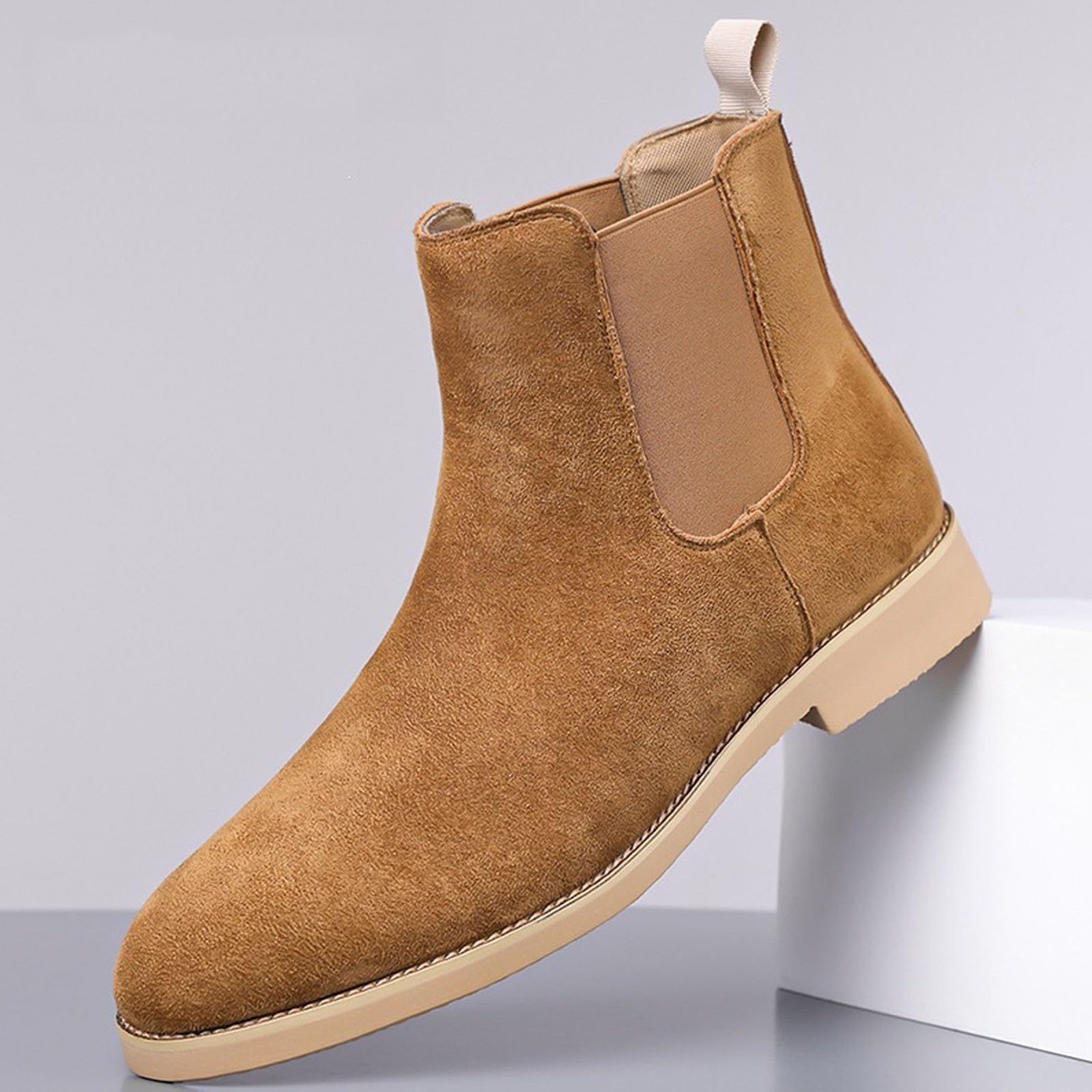 Generisch Botas Chelsea para hombre de ante con diseño elástico