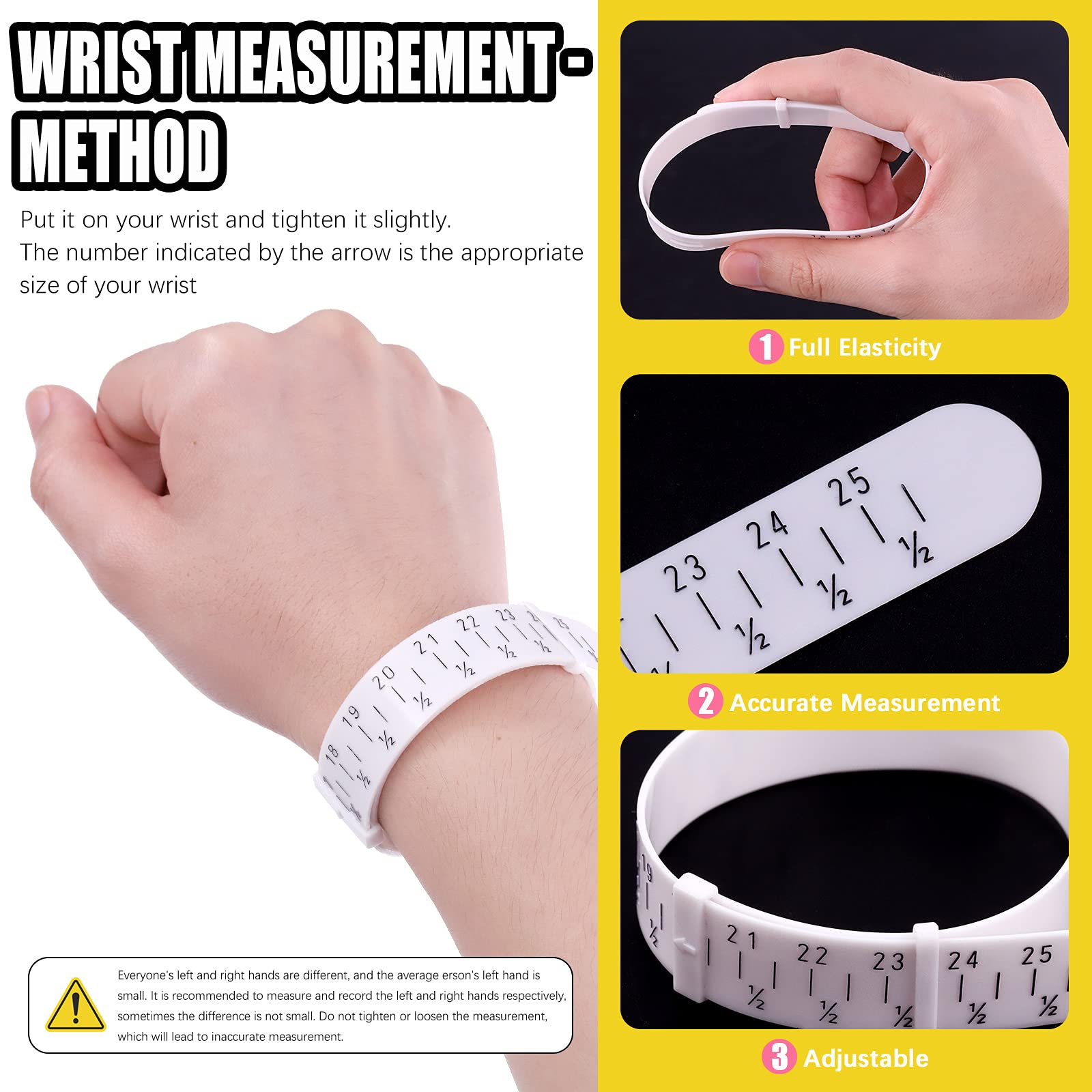 Mardatt 5 Pcs Jewelry Ring Bracelets Sizer Tools Measuring Set Includes Wooden Step Bracelet Mandrel, Rubber Hammer, Wire Bending Pliers, Wrist and Finger Sizer for Jewelry Making Crafts - Image 5