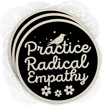 3Pcs-3" Radical Empathy Sticker Leftist Human Rights Empathy Feminist Resistance Waterproof Die-Cut Vinyl Sticker for Kindle Laptop Water Bottle Hard Hat Tumbler Decal Gift for Her Him 3 Inches