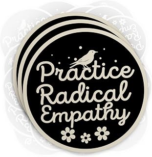 (3Pcs-3") Radical Empathy Sticker Leftist Human Rights Empathy Feminist Resistance Waterproof Die-Cut Vinyl Sticker for Kindle Laptop Water Bottle Hard Hat Tumbler Decal Gift for Her Him 3 Inches