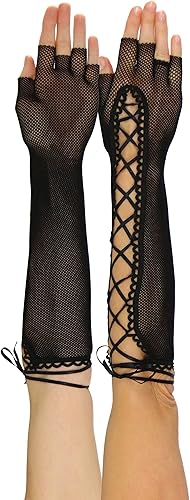 Miniatura 5 de ToBeInStyle Guantes calentadores de brazo sin dedos con cordones para mujer