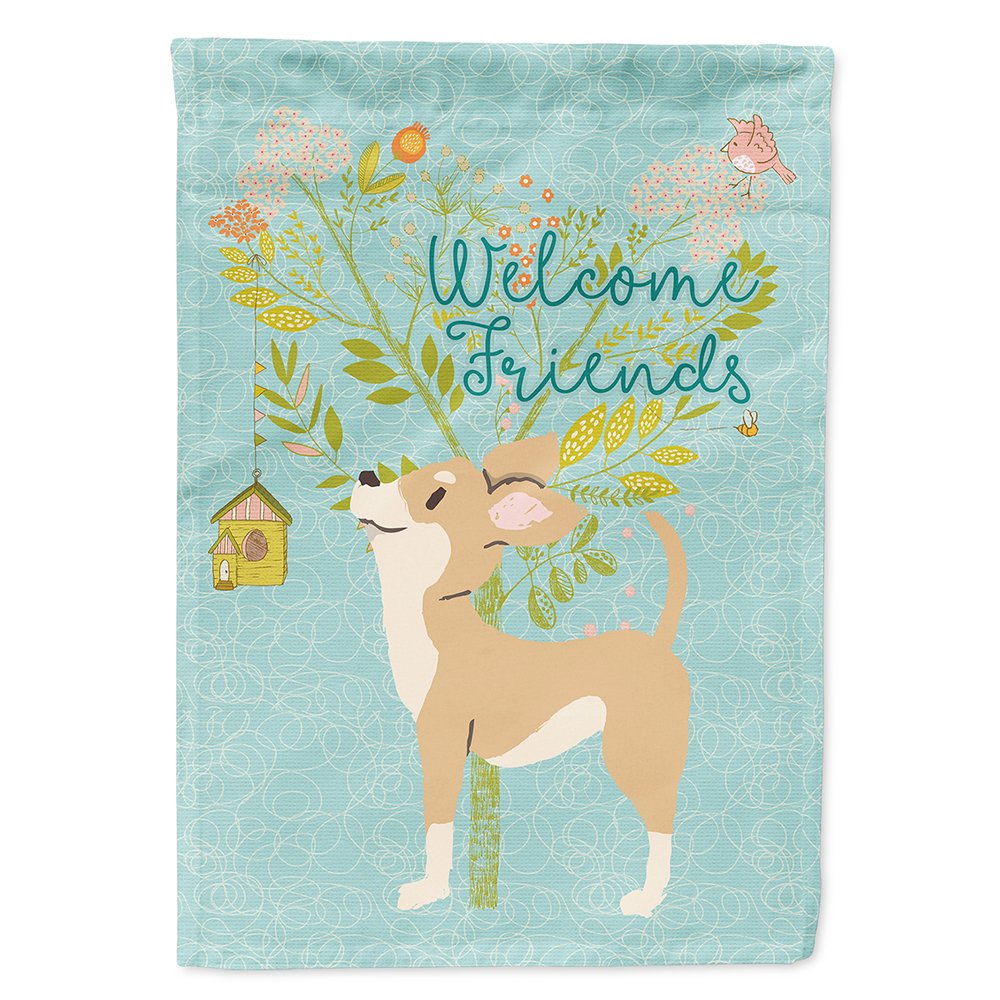 Drapeau Chihuahua marron et blanc Welcome Friends Caroline's Treasures BB7628CHF grand format