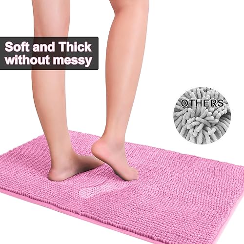 Miniatura 61 de Urvoix Juego de 3 alfombras de baño de felpilla antideslizante, ultra suave y súper absorbente, para baño, inodoro y bañera (verde azulado) Verde