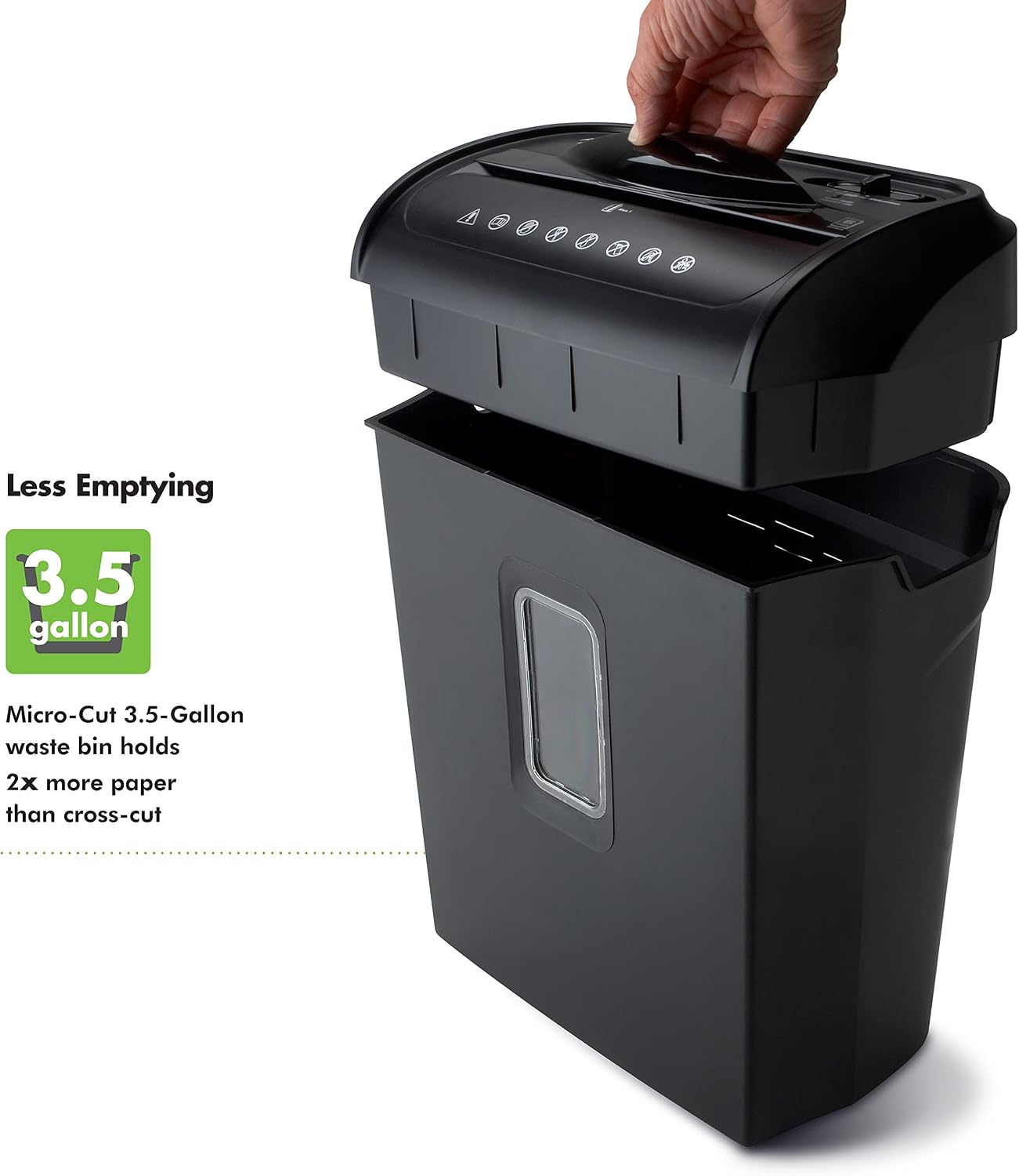 Aurora High-Security 6-Sheet Micro-Cut Paper Credit Card Shredder with 3.5-Gallon Wastebasket, 4-Minute Continuous Running Time, Security Level P-4